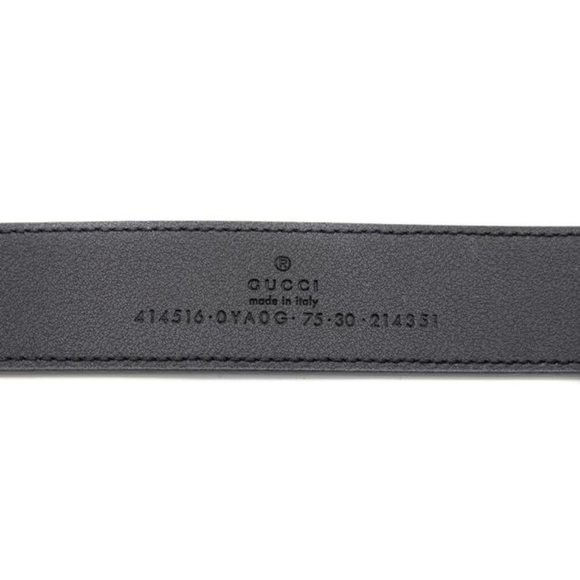 Gucci Marmont Gg Leather Slim Black with Shiny Buckle 75 30 (Sku6436) Belt main image 4